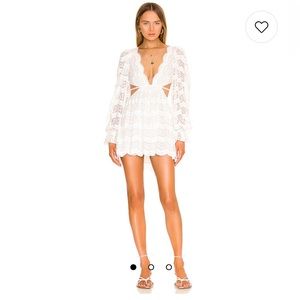 For Love and Lemons white lace XS dress